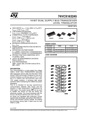 74VCX163245LB Datasheet PDF STMicroelectronics