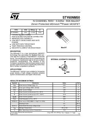 Y60NM50 Datasheet PDF STMicroelectronics