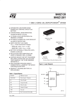 M48Z128 Datasheet PDF STMicroelectronics