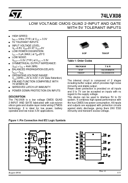 74LVX08MTR Datasheet PDF STMicroelectronics