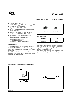 74LX1G00 Datasheet PDF STMicroelectronics
