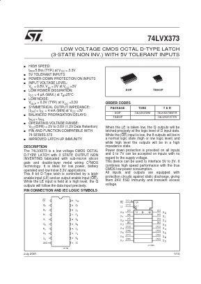 74LVX373TTR Datasheet PDF STMicroelectronics