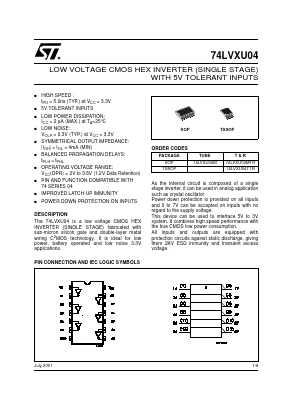 74LVXU04MTR Datasheet PDF STMicroelectronics