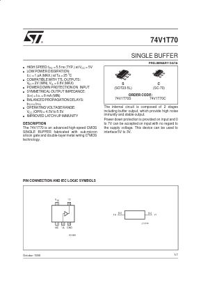 74V1T70S Datasheet PDF STMicroelectronics