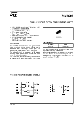 74V2G03 Datasheet PDF STMicroelectronics