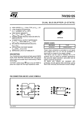 74V2G125 Datasheet PDF STMicroelectronics