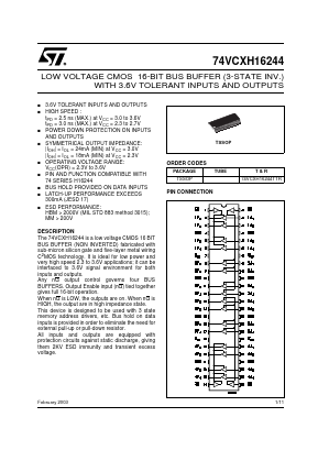 74VCXH16244 Datasheet PDF STMicroelectronics