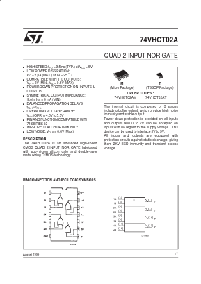 74VHCT02AT Datasheet PDF STMicroelectronics