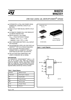 M48Z35Y-70MH6 Datasheet PDF STMicroelectronics