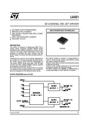 L6451 Datasheet PDF STMicroelectronics
