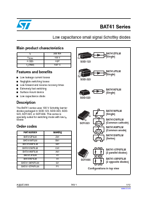 BAT41ZFILM Datasheet PDF STMicroelectronics
