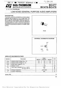 BC479 Datasheet PDF STMicroelectronics
