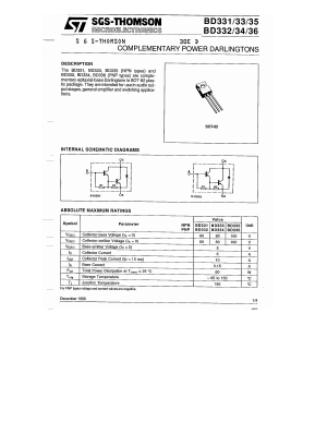BD334 Datasheet PDF STMicroelectronics