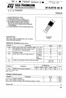 BTB08-700B Datasheet PDF STMicroelectronics