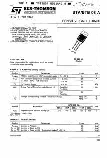 BTA08A-200A Datasheet PDF STMicroelectronics