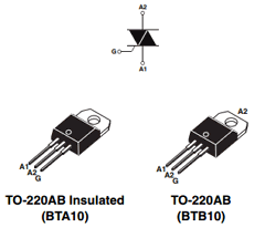 BTA10 Datasheet PDF STMicroelectronics