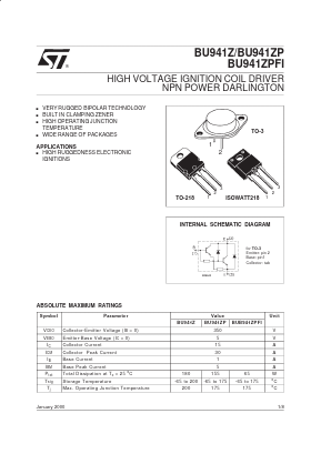 BU941Z Datasheet PDF STMicroelectronics