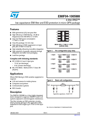 EMIF04-1502M8 Datasheet PDF STMicroelectronics