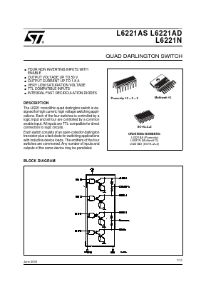 L6221N Datasheet PDF STMicroelectronics