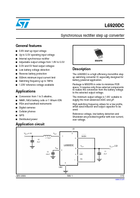 L6920DC Datasheet PDF STMicroelectronics