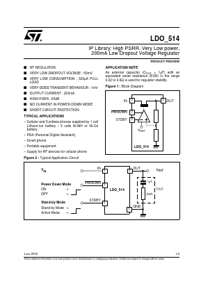LDO514 Datasheet PDF STMicroelectronics