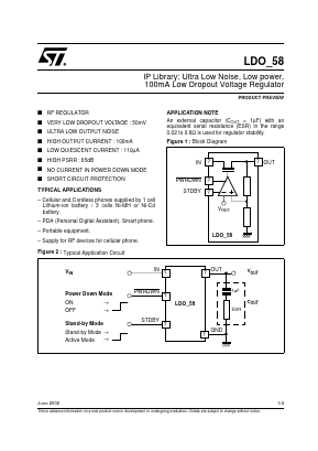 LDO58 Datasheet PDF STMicroelectronics