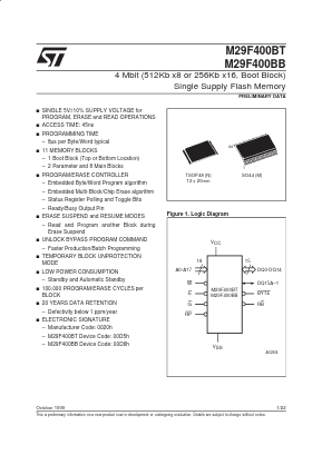 M29F400BB70M1 Datasheet PDF STMicroelectronics