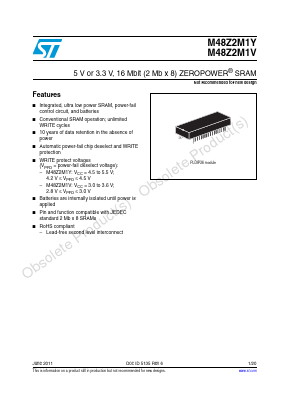 M48Z2M1V Datasheet PDF STMicroelectronics
