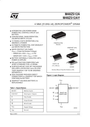 M48Z512AY-85CS1 Datasheet PDF STMicroelectronics
