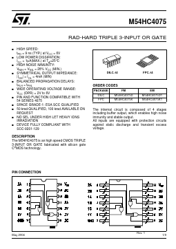 M54HC4075K Datasheet PDF STMicroelectronics