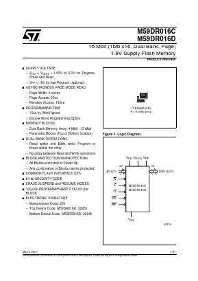 M59DR016C120ZB1 Datasheet PDF STMicroelectronics
