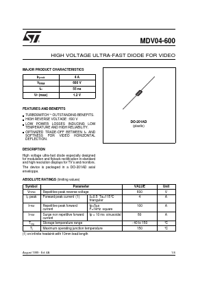 MDV04-600 Datasheet PDF STMicroelectronics