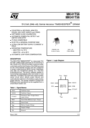 MK41T56S00 Datasheet PDF STMicroelectronics