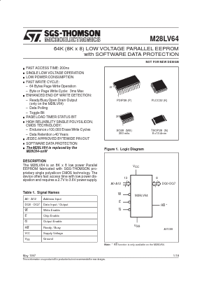 M28LV64-300N1 Datasheet PDF STMicroelectronics