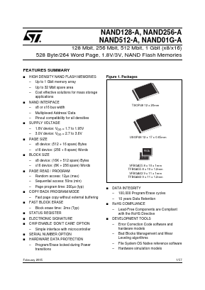 NAND01GW3A3AN6 Datasheet PDF STMicroelectronics