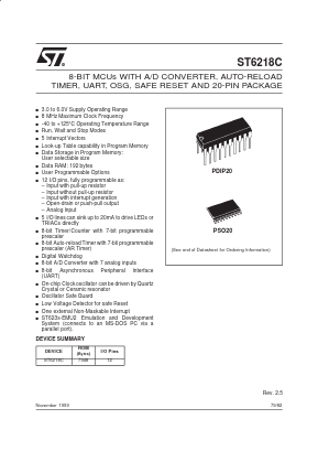 ST6218CM1 Datasheet PDF STMicroelectronics