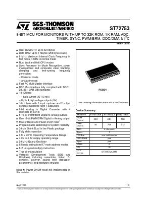 ST72753L6 Datasheet PDF STMicroelectronics