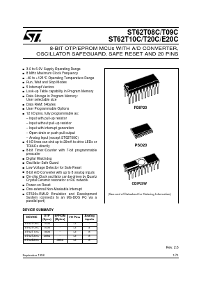 ST6220CB6/XXX Datasheet PDF STMicroelectronics