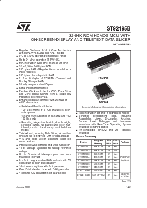 ST92195B1B1 Datasheet PDF STMicroelectronics