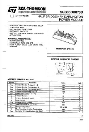 SGS35DB070DF Datasheet PDF STMicroelectronics