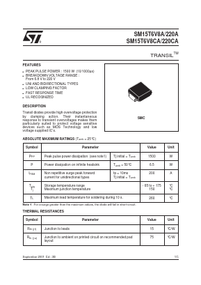 SM15T22A Datasheet PDF STMicroelectronics
