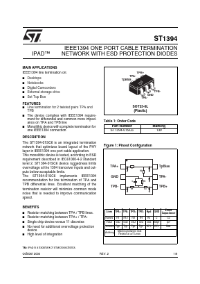 ST1394-01SC6 Datasheet PDF STMicroelectronics