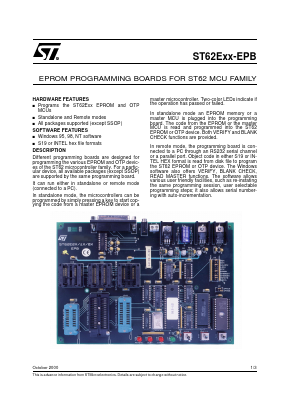 ST62T28 Datasheet PDF STMicroelectronics