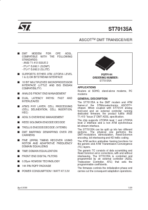 ST70135 Datasheet PDF STMicroelectronics