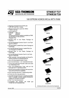 ST90T28C6 Datasheet PDF STMicroelectronics