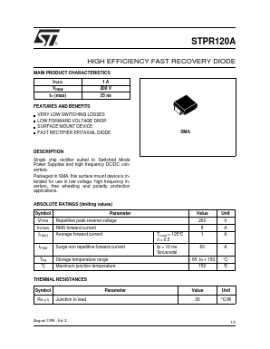 STPR120 Datasheet PDF STMicroelectronics