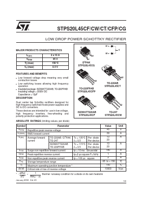 STPS20L45CT Datasheet PDF STMicroelectronics