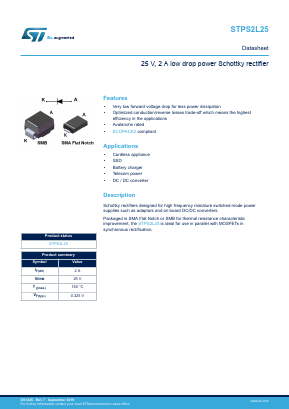 STPS2L25 Datasheet PDF STMicroelectronics