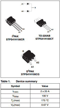 STPS41H100C Datasheet PDF STMicroelectronics