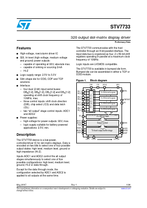 STV7733 Datasheet PDF STMicroelectronics